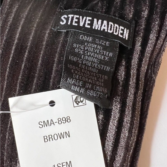 New Steve Madden Velvet Effect Ribbed Puffy Scarf Brown, women accessories… - Picture 4 of 9